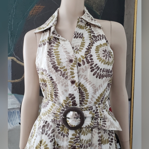 ☀️ Linen-blend Halter Shirtdress - Picture 5 of 14